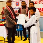ABHISHEK TAMANG for achieving his 1st Poom in Taekwondo.